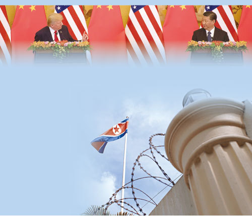 中共在中美貿易戰中處處受壓，欲以北韓核武這張老牌與美國抗衡，北韓成為中美對決第二戰場。（AFP）