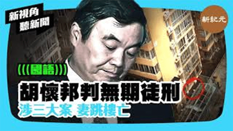 >【新視角聽新聞#427】胡懷邦判無期徒刑 涉三大案 妻跳樓亡