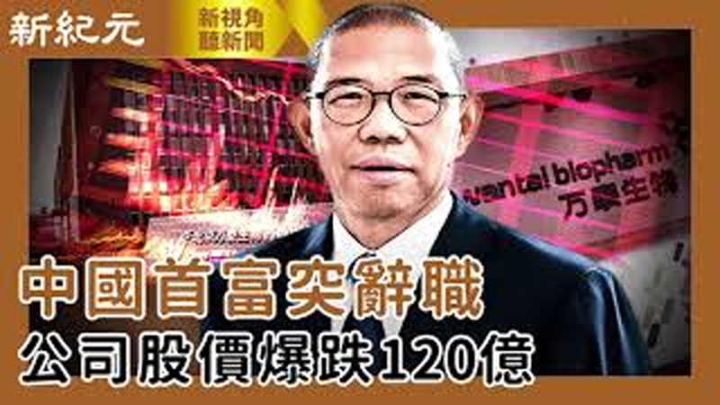 >【新視角聽新聞 #448】中國首富突辭職 公司股價爆跌120億