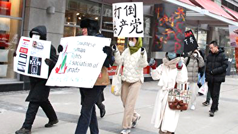 中國留學生加拿大遊行 高喊「打倒共產黨」
