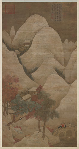 〈雪山紅樹圖〉    張僧繇的凹凸技法