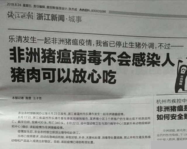 >大陸非洲豬瘟疫情蔓延嚴重