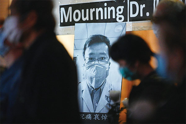 曾被當局定性為造謠者之一的李文亮醫生，被稱為是最早公開疫情「吹哨人」，他1月30日被確診感染武漢新型冠狀病毒，2月6日晚上9時30分去世。（Getty Images）