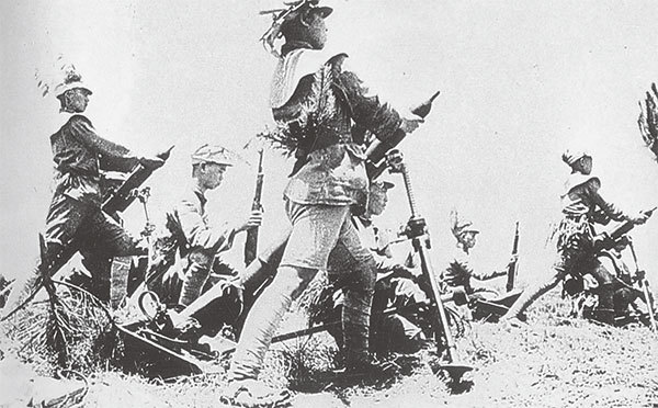 武漢會戰期間，防守信陽地區的國民革命軍第十七軍團。（公有領域）