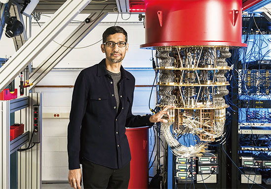 2019年10月23日，谷歌總裁皮查伊宣布成功研發出Pichai與量子電腦。（HO / Google / AFP）