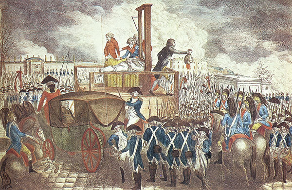 1789法國大革命，路易十六被推上斷頭臺，結束了法國一千多年的王朝。十九世紀，歷史翻開另一頁。圖為路易十六被處死。（公有領域）