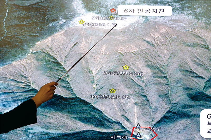 地震專家表示，北韓最近五次核爆都在豐溪里試驗場地同一座山下進行，這座山有坍塌風險，可能會造成放射性物質洩露並擴散到整個地區。（Getty Images）