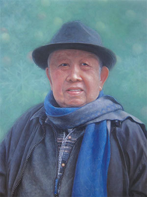 2014年紐約新唐人全世界人物寫實油畫大賽優秀獎作品，楊翠華〈我的父親〉。（北翠提供）