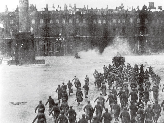 1917年十月革命暴動現場。（AFP）