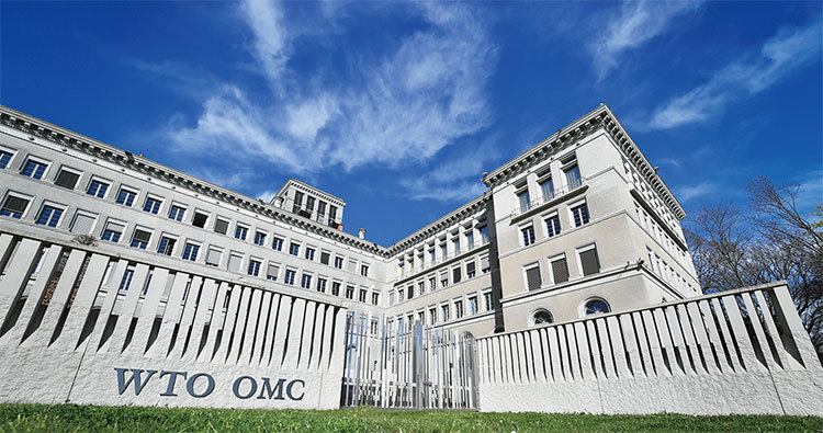 世貿組織（WTO）7月11日審議中共貿易政策，認定中國仍是「封閉市場國家」，並批評中共不斷侵犯知識產權的行為。圖為瑞士日內瓦世貿組織總部。（AFP）