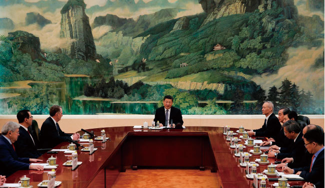 中美貿易代表團2月中旬在北京展開第七輪貿易談判，全球關注。（AFP）
