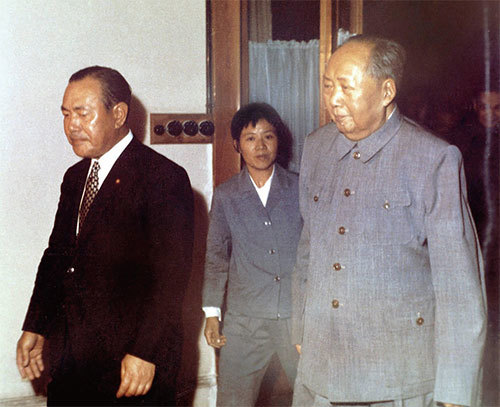 「日本的侵略可以說是好事，幫了我們的大忙。」「要不是發動侵華戰爭的話，我們共產黨怎麼能夠強大？怎麼能夠把蔣介石打敗呀？」圖為1972年9月27日毛澤東再次感謝日本侵華。（AFP）