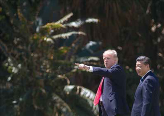 2017年習近平拜訪特朗普的海湖莊園後，特朗普經常說習是他的好朋友，但發現中共在北韓問題上幫金正恩，即開始解決中國問題。（AFP）